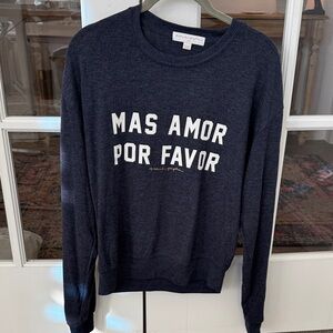 Spiritual Gangster Navy Crewneck Sweater with White Text